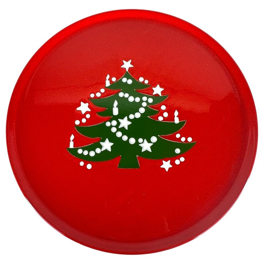 Vintage Waechtersbach Christmas Tree Round Serving Platter Cake Plate 12.25” Red